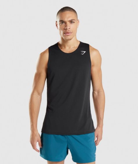 Men's Gymshark Arrival Tanks Black | CA D37N58